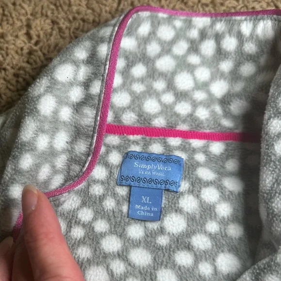 Simply Vera Vera Wang Polka Dot Pajama Set with Pink Accents - Picture 6 of 8